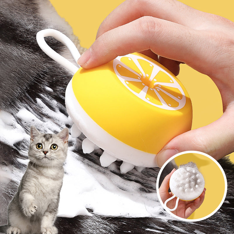 Pet Dog Cat Bath Brush 2-in-1 Pet SPA Massage Comb Soft Silicone Pet Shower